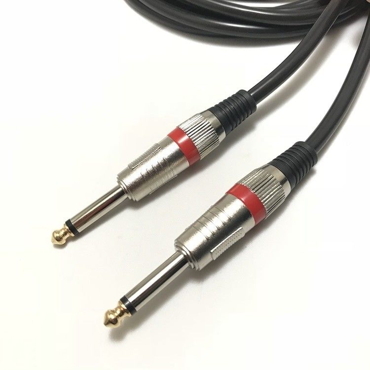角から直線までの電気ギターケーブル 10FT/30FT 黒 編み込み 6.35mm 1/4 インチ