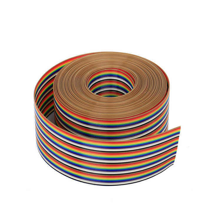 UL2651 28AWG 1.27mm ピッチ 10ピン 12ピン レインボー リボン ハーネス 工業用フラットケーブル
