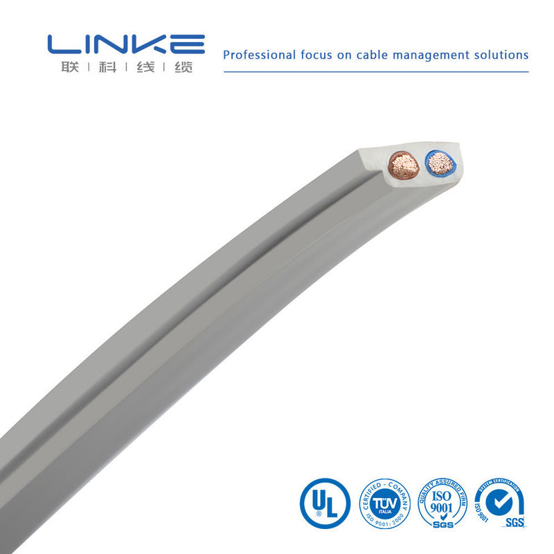 300V用途、錫メッキ銅およびPVC絶縁付き半導体フレキシブルゴムフラット2芯電源線ケーブル