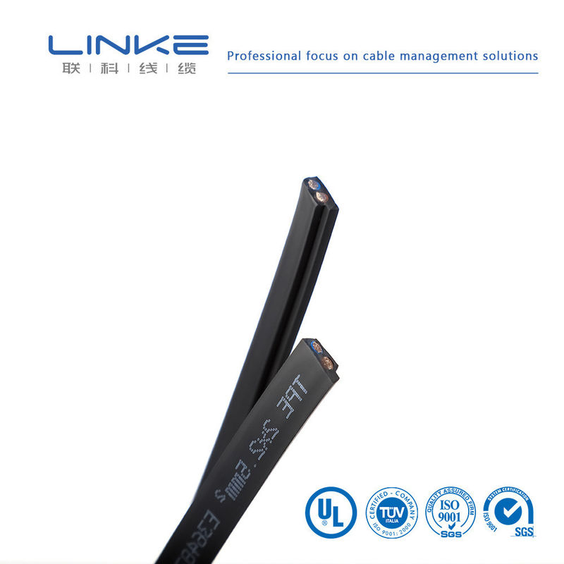 300V用途、錫メッキ銅およびPVC絶縁付き半導体フレキシブルゴムフラット2芯電源線ケーブル