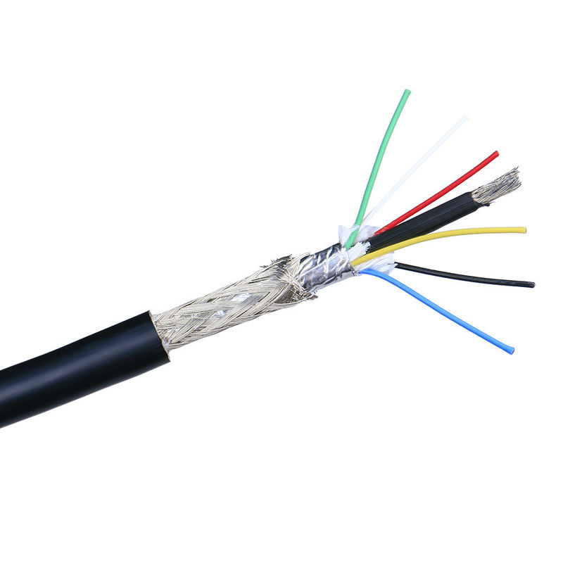 シールドマルチコア制御ケーブル 26AWG 28AWG 4コア銅PVCジャケット信号ケーブル