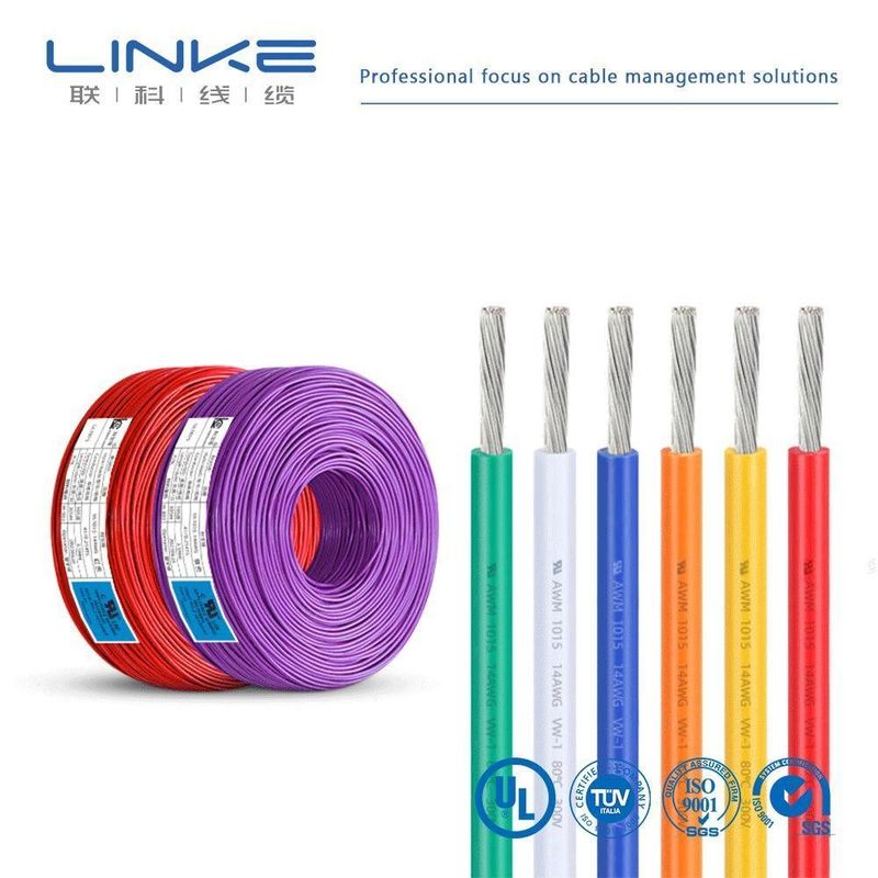 UL Stranded Copper 300V Silicone Rubber PVC Jacketed Single Electric Hook up Wire Cable