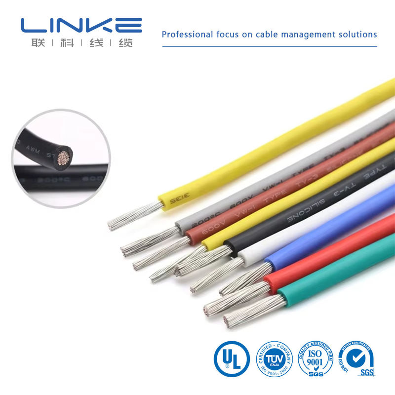 UL3135 シリコンゴムワイヤ 30 28 26 24 22 20 18 16 14 12 10 AWG 隔離された軟銅電子LEDランプ照明ケーブル