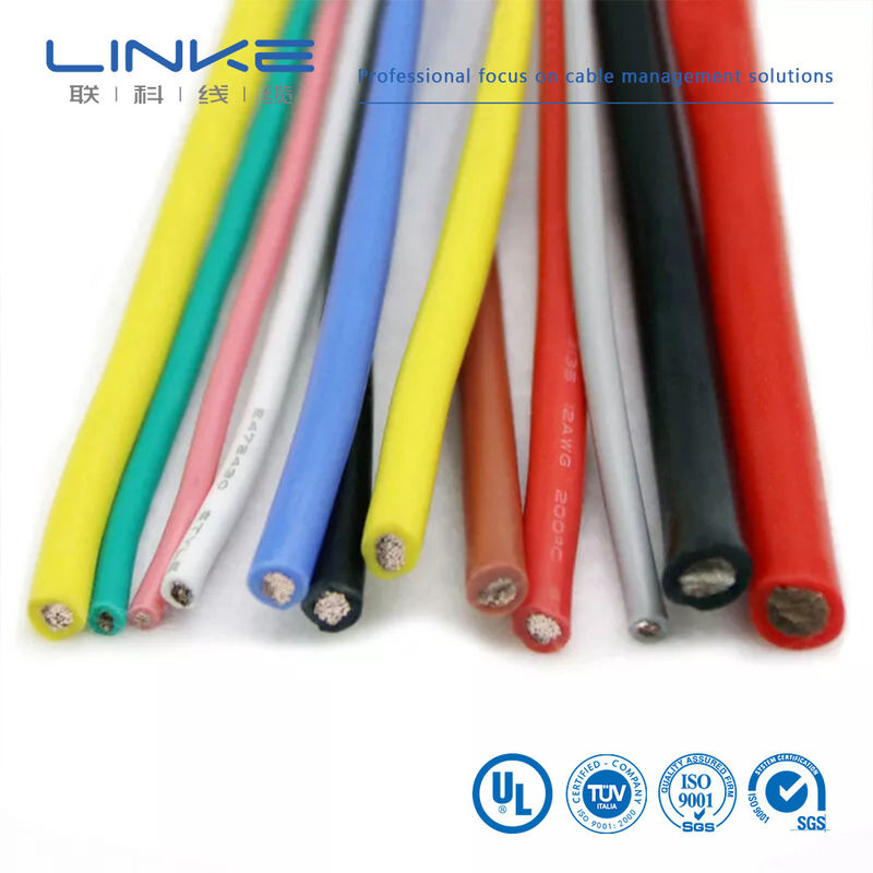 UL3135 シリコンゴムワイヤ 30 28 26 24 22 20 18 16 14 12 10 AWG 隔離された軟銅電子LEDランプ照明ケーブル