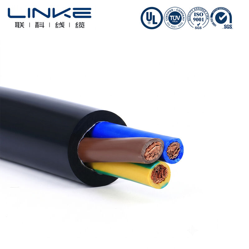 H05VV-F 3コア 6mm 柔軟な電源ケーブル 細角銅導体 PVC 覆い多コア電線