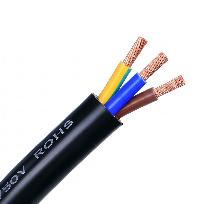 H05VV-F 3コア 6mm 柔軟な電源ケーブル 細角銅導体 PVC 覆い多コア電線